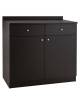Mobile di servizio da sala basso a due ante 2 cassetti + 2 sportelli colore carbon o noce - cm 90x48x95h