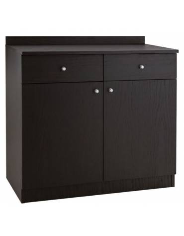 Mobile di servizio da sala basso a due ante 2 cassetti + 2 sportelli colore carbon cm 90x48x95h