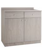 Mobile di servizio da sala basso a due ante 2 cassetti + 2 sportelli colore cenere - cm 90x48x95h