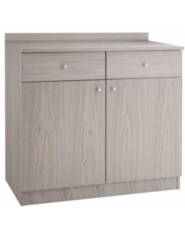 Mobile di servizio da sala basso a due ante 2 cassetti + 2 sportelli colore cenere - cm 90x48x95h