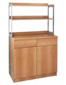 Mobile di servizio da sala alto a due ante 2 cassetti + 2 sportelli colore noce - cm 90x48x155h