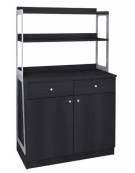 Mobile di servizio da sala alto a due ante 2 cassetti + 2 sportelli colore carbon - cm 90x48x155h