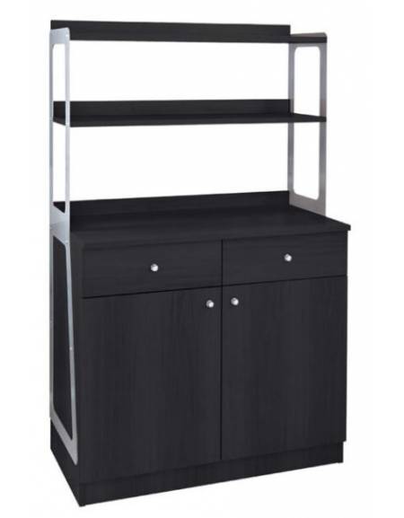 Mobile di servizio da sala alto a due ante 2 cassetti + 2 sportelli colore carbon - cm 90x48x155h