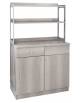 Mobile di servizio da sala alto a due ante 2 cassetti + 2 sportelli - colore Cenere - cm 90x48x155h