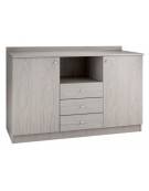 Mobile di servizio da sala basso 3 cassetti + 2 sportelli colore Cenere - cm 136x48x95h