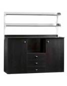 Mobile di servizio da sala alto 3 cassetti + 2 sportelli colore Carbon o Noce - cm 136x48x155h