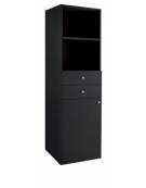 Mobile di servizio alto singolo colore Carbon o Noce - 1 sportello + 2 cassetti - cm 45x49x144h