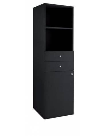 Mobile di servizio alto singolo colore Carbon o Noce - 1 sportello + 2 cassetti - cm 45x49x144h