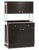 Mobile di servizio 2 cassetti + 2 sportelli + 2 pensili colore Carbon, Noce o Cenere - cm 92x48x153h