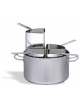 Casseruola inox con 4 colapasta - Diametro cm 35 - Altezza cm 21 - Capacità lt. 20,2