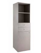 Mobile di servizio alto singolo colore Cenere - 1 sportello + 2 cassetti - cm 45x49x144h