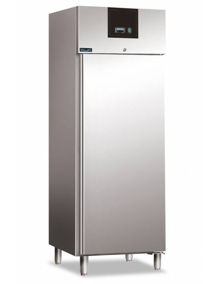 Frigorifero positivo in acciaio inox - refrigerazione ventilata - temperatura +2°+8° C - mm 535x665x1390h