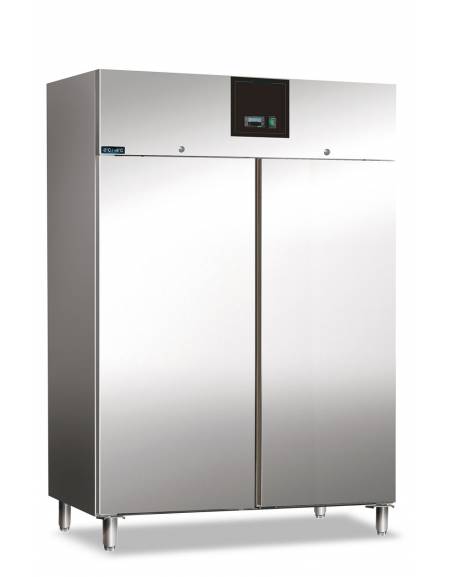 Armadio congelatore 2 porte in acciaio inox AISI 304 ventilato -18° -22°C  - capacità Lt 1400 - Classe D- Cm 148x83x201h