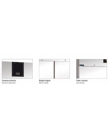 Armadio refrigerato in acciaio inox AISI 304 ventilato 2 porte - capacità 1300 Lt. - temp. -18° +22°C - mm 1480x830x2010h
