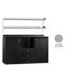 Mobile di servizio da sala alto 3 cassetti + 2 sportelli colore Cenere - cm 136x48x155h