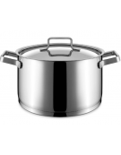 Casseruola alta inox con coperchio, fondo sandwich 3 strati acciaio-alluminio - Diametro mm 160 - Altezza mm 110 - Capacita lt 2