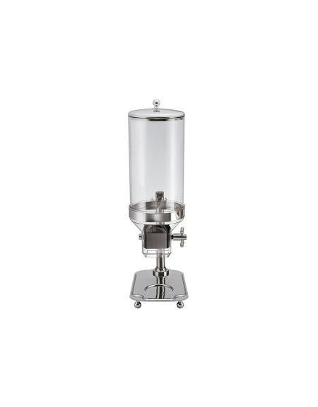 Distributore di cereali con una vasca inox e contenitore trasparente - Capacità contenitore 8 Lt - cm 36x26x66h