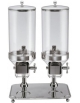 Distributore doppio di cereali inox con contenitori trasparenti - Capacità contenitori 8 + 8 Lt - cm 48x26x66h