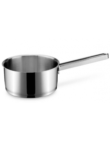 Casseruola inox un manico, fondo sandwich a 3 strati acciaio-alluminio - Diametro mm 140 - Altezza mm 70 - Capacita lt 2,5