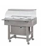 Carrello refrigerante in legno con cupola - temperatura +2° +10°C - Colore Cenere- cm 111x90x126h