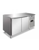 Tavolo refrigerato positivo 2 Porte ventilato -2° + 8°C in acciaio inox - Classe B - Tropicalizzato - cm 136x60x86h