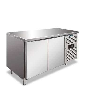 Tavolo refrigerato positivo 2 Porte ventilato -2° + 8°C in acciaio inox - Classe B - Tropicalizzato - cm 136x60x86h