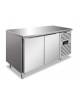 Tavolo refrigerato positivo 2 Porte ventilato -2° + 8°C in acciaio inox cm. 136x60x85h - Classe B - Tropicalizzato