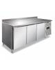Tavolo refrigerato orizzontale con alzatina 3 Porte ventilato -2° +8°C inox AISI 304-CLASSE B-Tropicalizzato-cm 179,5x60x96h