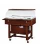 Carrello refrigerante in legno con cupola per pesce - 3 x GN1/1 - temp. -5°/+5°C- Colore Wengè - cm 111x90x126h