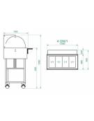 Carrello refrigerato freddo +2°+10°C in legno colore noce - Capacità N° 3 bacinelle GN 1/1 -  cm 111x90x126h