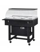 Carrello refrigerante in legno con cupola - temperatura -5°/+5°C- Colore Carbon - cm 111x90x126h