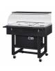 Carrello refrigerante in legno con cupola per pesce - 3 x GN1/1 - temp. -5°/+5°C- Colore Carbon - cm 111x90x126h
