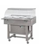 Carrello refrigerante in legno con cupola - temperatura -5°/+5°C- Colore Cenere - cm 111x90x126h