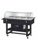 Carrello refrigerato in legno con cupola - 4 x GN 1/1 - temp.  +2°C / +10°C - Colore Carbon - cm 148x112x125h