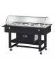 Carrello refrigerato in legno con cupola - Temperatura -5° / +5°C - Colore Carbon - 4xGN1/1 - cm 148x112x125h