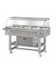 Carrello refrigerato in legno con cupola - 4 x GN 1/1 - Colore Cenere - temp. +2°C +10°C - cm. 148x90x126h