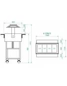 Carrello refrigerato in legno - 4 x GN 1/1 - temp. +2°C +10°C - Colore Noce - cm.148x112x141h