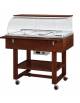 Carrello caldo bagnomaria in legno, con cupola e 1 mensola - Temp. +30 / +90°C - 3xGN1/1 - colore Wengè- cm 111x90x126h