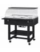 Carrello caldo bagnomaria in legno, con cupola e 1 mensola - Temp. +30 / +90°C - 3xGN1/1 - colore Carbon - cm 111x90x126h