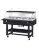 Carrello caldo bagnomaria in legno,cupola con mensola, Temp. +30 / +90°C - 4xGN1/1 - colore Carbon - cm 148x90x126h