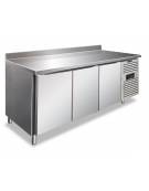 Tavolo refrigerato pasticceria con alzatina 3 porte inox AISI 304 ventilato -2°+8°C-CLASSE C-Tropicalizzato-cm 202x80x96h