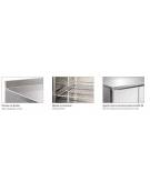 Tavolo refrigerato con alzatina 2 Porte ventilato -2° +8°C in acciaio inox AISI 304 -Classe B- Tropicalizzato - cm 136x70x86/96h