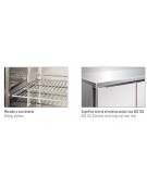 Tavolo refrigerato in acciaio Inox AISI 304 ventilato  - 4 porte - capacità 522 Lt. - temp. -2° +8°C - GN 1/1 - mm 2230x700x860h