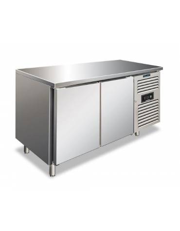 Tavolo refrigerato BT congelatore negativo 2 porte in acciaio Inox AISI 304 ventilato -18°-22°C - Classe D - cm 136x70x86h