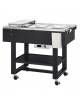 Carrello caldo bagnomaria in legno per bolliti e arrosti, Temp. +30 / +90°C - 3xGN1/1 - colore Carbon - cm 123x65x95h