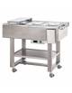Carrello caldo bagnomaria in legno per bolliti e arrosti, Temp. +30 / +90°C - 3xGN1/1 - colore Cenere - cm 123x65x95h