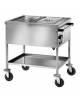 Carrello termico inox bagnomaria a temperatura differenziata +30° +90°C - 2x1/1 GN -  potenza 2kw/h - cm 84x65x85h
