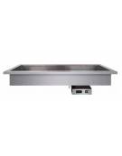 Vasca riscaldata bagnomaria da incasso in acciaio inox - Vaschette 2xGN1/1 - Temperatura +30° / +90°C