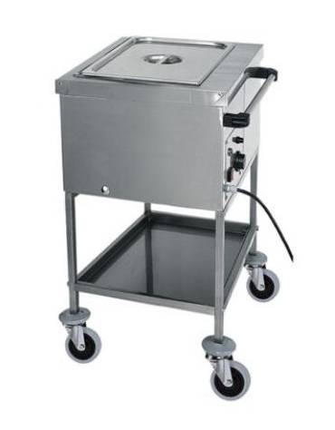 Carrello termico in acciaio inox con resistenza a secco 1x1/1 GN (senza acqua) cm 56x65x85h