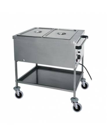 Carrello termico in acciaio inox con resistenza a secco 1x1/1 GN (senza acqua) cm 56x65x85h